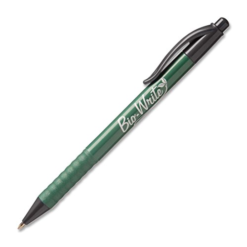 SKILCRAFT 7520-01-578-9305 Bio-Write Bio-Plastic Medium Point Retractable Pen with Black Accents, Black Ink (Pack of 36)