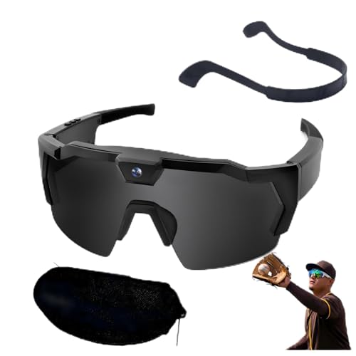 DgtlMstr 64GB 4k POV Baseball Sunglasses with Camera Outdoor Sports recording Glasses for Men Women for Softball Bicycle Cycling Hiking Running Golf Tennis Pickleball Fishing etc. (Black)