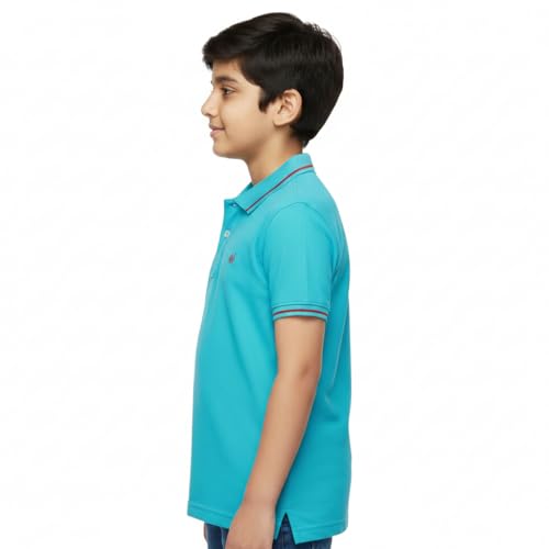Image of Cloth Theory Boys Cotton Polo T-Shirt for Kids Regular Fit Half Sleeve Casual Summer Polo Neck T-Shirt