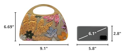 Image of UMREN Straw Clutch Handbags Women Beach Crossbody Hand-woven Summer Purse Wallet Top handle Evening Bag for Wedding Party