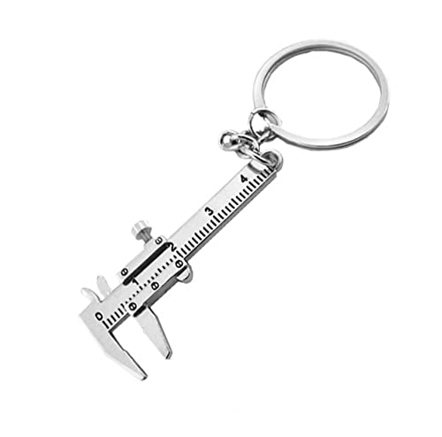 EROSPA® Portachiavi con calibro a corsoio – metallo, 5 cm, anello portachiavi