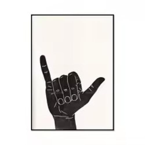 Affiche peace sign et ok gesture tableau abstrait triptyque 60x80cm - 4