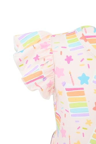 Image of Unique Baby Girls' Short Sleeve Everyday Printed Dresses for Kid and Toddler, Sizes 2T-12Y