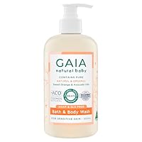 GAIA Natural Baby Bath & Body Wash | Certified Natural | Ideal for Newborns | Sensitive Skin formula | organic Avocado Oil | organic Chamomile | Soap Free | Perfume Free | Australian Made | 500mL