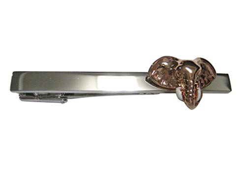 Kiola Designs Rose Gold Toned Elephant Head Tie Clip