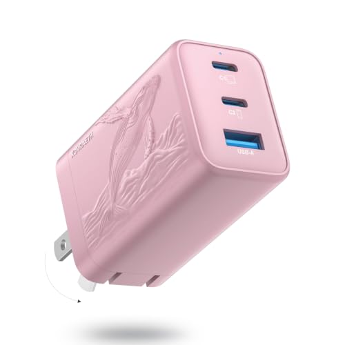 Image of Orca USB C Charger,GaN 3-Port 65W Charger USB C, Type C Fast Charging Block, Travel Ready for iPhone 17 /16 /15 Series,MacBook, iPad and More