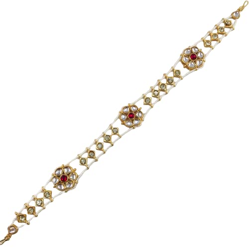 THE OPAL FACTORYTOF Traditional Rajasthani Gold Plated Floral Sheeshphool Matha Patti in Kundan and AD/CZ Stones for Women and Girls (Red) (B08ZXV5CJT) Amazon Price History, Amazon Price Tracker