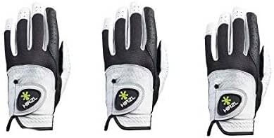 HIRZL Trust Control 2.0 Professional All Weather Ladies Leather Golf Glove Kangaroo/Cabretta, White/Black Pack of 3