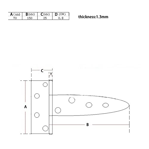 4 Pezzi Nero Cerniere a T, Cerniere per Porte