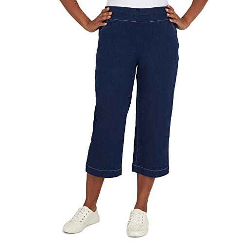 Alfred Dunner Women's Petite Banded Denim Capri