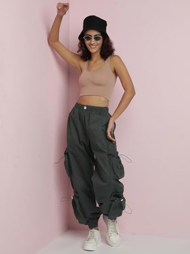 Image of KOTTY Women's High Rise Relaxed || Straight || Joggers Fit Cargo's for Pants || Trousers
