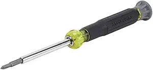 Klein Tools 32581 4-in-1 Electronics Screwdriver Set with Precision Machines Bits: 2 Slotted, 2 Phillips, and Cushion Grip Handles, 4-Piece