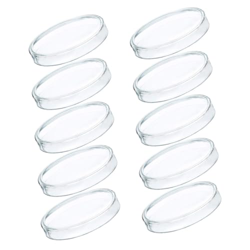 10pcs Disposable Petri Dish Kit Ramekins Petri Tray with Lid Lab Petri Dishes Couvercle Petri Plates with Lid Culture Dishes with Lids for Science Petri Holder Transparent Plastic KICHOUSE
