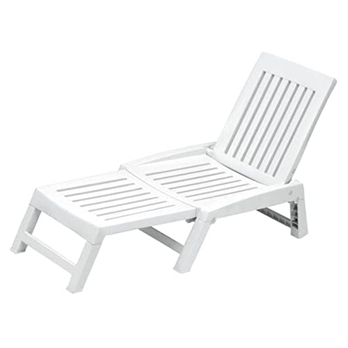 Dimaplast Lettino Chaise Longue In Resina Richiudibile Bianco Mod. Orfeo Giardino Prendisole 000700