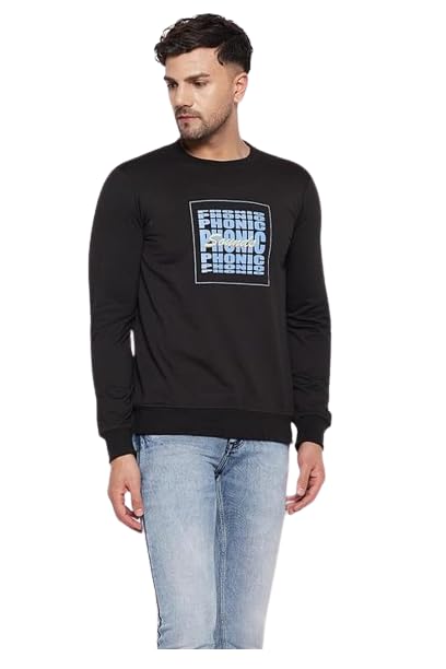 Mothers Pride Printed Full Sleev Sweatshirt for Mens (X-Large, Black)