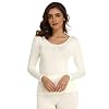 Mcilia Dames ultradunne modale ronde hals thermische top/shirt met lange mouwen