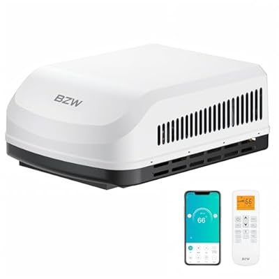 BZW RV Air Conditioner 15000 BTU Non-Ducted | Quiet AC, WiFi and Remote Control | 110-120V | Cooling Only | Easy Install | All-in-One Unit | For Camper, Fifth Wheel, Food Trucks, White (PRO)
