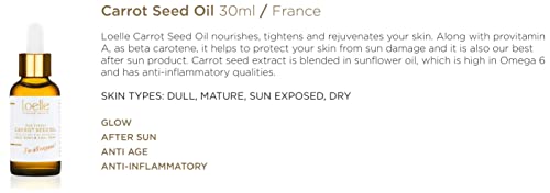 Loelle, Cold-Pressed Carrot Seed Oil, Organic Carrot Oil with Beta Carotene and Antioxidants, Face Oils for Sun-Damaged Skin - Image 3