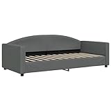 Festnight Sofá Cama Divan, Sofá 3 Plazas de Tele, Cama Funcional, Cama Juvenil, Individual Cama 90 x 200 cm-Type 2, Estructura Sofá Cama Madera para Adultos Gris Oscuro
