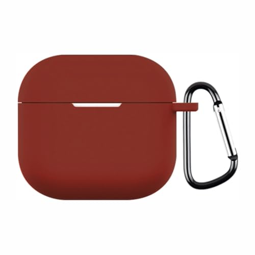 Image of Brain Freezer Soft Silicon Cover 4th Generation Case, Compatible with AirPods 4 Gen (2024) (USB-C) with Carabiner (Device Not Included) Wine Red