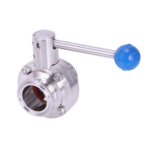 Leprera 1-1/2inch 38mm SuS304 Stainless Steel Sanitary 1.5inch Tri Clamp Butterfly Control Valve Homebrew Beer Dairy Product