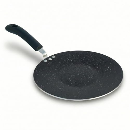 Frynest HEAVY 12-Inch Nonstick Induction Desi Tawa Pan Flat Griddle Skillet for Roti Dosa Chapati Tortillas Crepes & Pancakes Durable Aluminum Stovetop Cookware