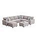 Legend Vansen Modular Sectional Sofa U Shaped Couch with Ottoman Modern Reversible Corner Sectional Couch for Living Room (Light Grey, U Shaped Sofa-3)