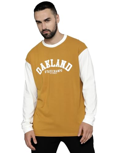 Image of Maniac Mens Printed Round Neck Full Sleeve Cotton Oversized T-Shirt