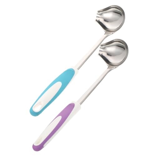 MUELODSIC 2 piezas Cucharas de Salsa de Acero Inoxidable Antideslizantes con Inclinado para Cocina para Salsas Aderezos y Postres Restaurantes y Catering
