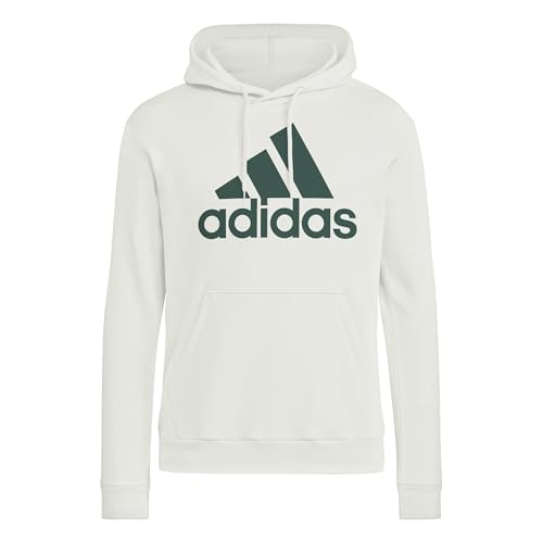 adidas Men's Essentials Fleece Big Logo Hoodie, Linen Green, 4XL