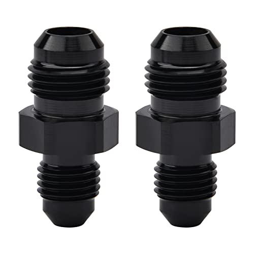 Image of EVIL ENERGY 6AN Male to AN4 Male Flare Reducer Coupler Union Straight Adapter Fitting Black 2PCS