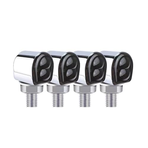 Clignotant moto LED 8mm momt orange 12V avec lentille et boîtier argenté pour moto universelle
