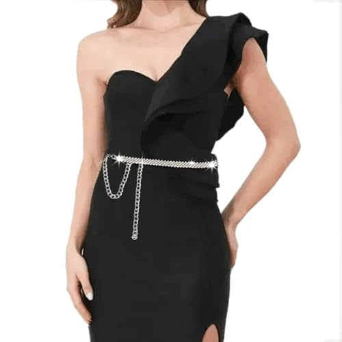 Women-Sparkle-Rhinestone-Thin-Belt - Adjustable Glitter Waist Belt for Wedding Dress Formal Dress Jean2