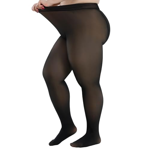 Spring Water Thermo Strumpfhose Damen Große Größe，Fleece Gefütterte thermostrumpfhose, Winter Warm Leggings Übergröße Plüschstrumpfhose