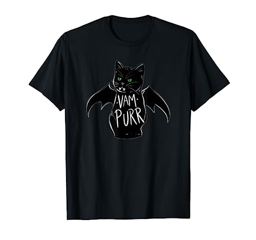 Vampurr Stay Spooky cute cat funny cat black T-Shirt