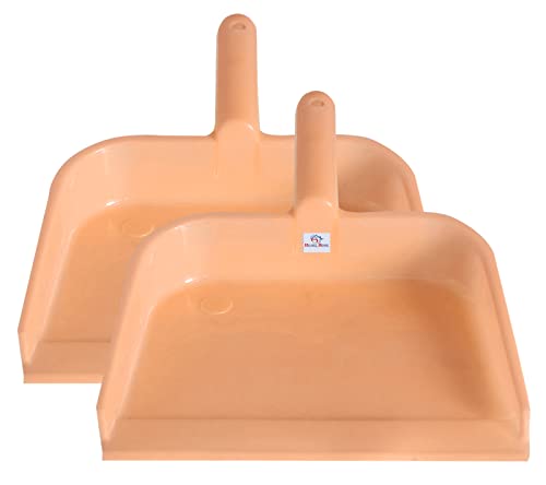 Image of Heart Home Plastic Lightweight 10 inch Dustpan With Comfort Grip Handle for Easy Sweep Broom, Pack of 2 (Light Pink)