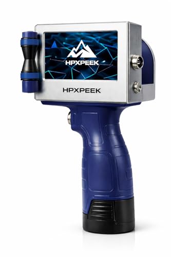 Image of 1 Inch Print Height Handheld Inkjet Printer, Industrial Handheld Printer with Durable Metal Shell, 16H Runtime, Portable Printer Gun for Barcode /Logo /Date on Anything, with 72ML Ink Cartridge - HPX01