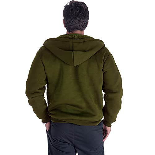 Image of Gary Com Heavyweight Sherpa Hoodies for Men, Thick Fleece Lined Full Zip Up Winter Warm Sweatshirts Work Jackets