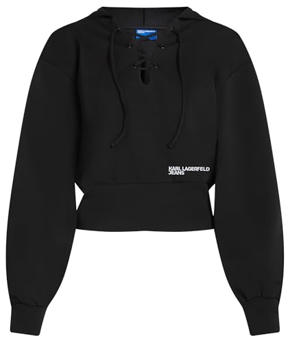 Karl Lagerfeld Jeans hoodie sweat à capuche femme noir à lacets