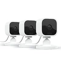 Blink Mini - Compact indoor plug-in smart security camera, 1080p HD video, night vision, motion detection, two-way audio, easy set up, Works with Alexa – 3 cameras (White)