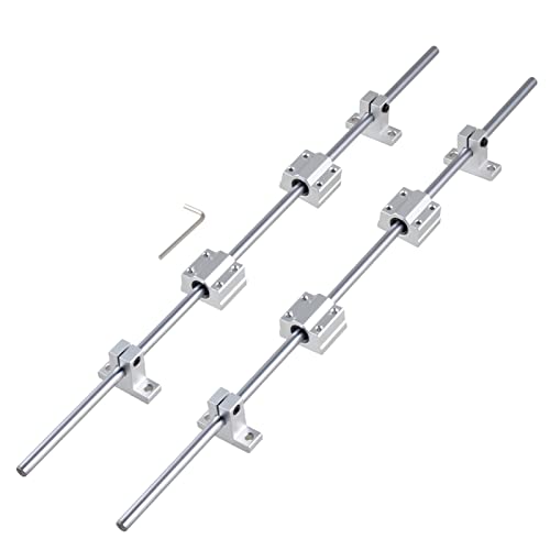 Cncyeah QCKEI2321U2Y16RYY Linear Motion Ball Bearing Slide 2Pcs 12Mm X 500Mm Linear Rail Shaft Rod 4Pcs Block Bearings Scs12Uu 4Pcs Sk12 Support Base 1Pc Wrench Cnc Parts Kits cover