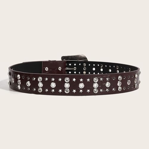 Women's All Seasons Belt 2025 Groove Belt Bling Glitter Chunky Casual Faux Leather Adjustable Belts3