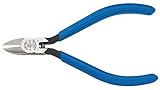 Klein Tools D257-4 4-1/4Inch Midget Standard Tapered Nose Diagonal Cutting Pliers,Blue,Small