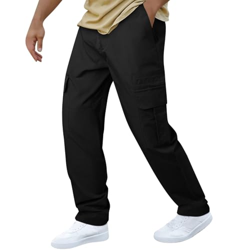 Mens Cargo Pants Lightweight Casual Joggers Athletic Pants Fashion Baggy Straight Leg Hiking Trousers with Pockets2