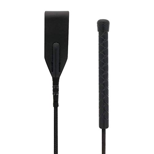Cravache de dressage Darkness noire de 47 cm pour le travail à pied