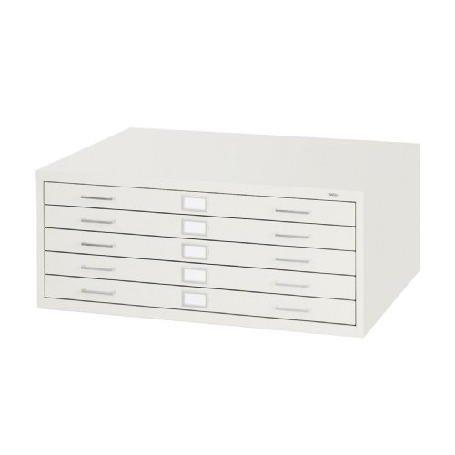 Safco Products Flat File For 36" W X 24" D Documents, 5-Drawer (Additional Options Sold Separately), White #TOP14