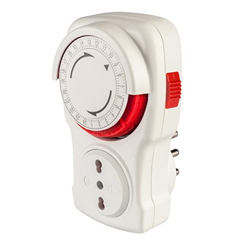 POLY POOL | PP1408XAM Programmatore Giornaliero 250V Timer Programmabile per Spina Elettrica Temporizzata Timer Presa Elettrica a Ciclio Giornaliero di Colore Bianco