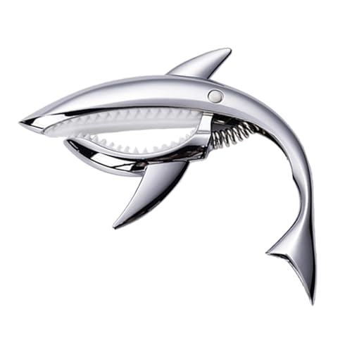 アコースティックギター用カポタスト、エレキギター用カポタスト | メタルギタークリップ,サメの形をしたギターカポ、クラシックエレキギターとウクレレ用のクールで軽量なカポ