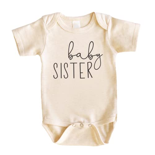 Bump and Beyond Designs Pregnancy Announcement, Baby Sister (0-3 Months, Oatmeal)