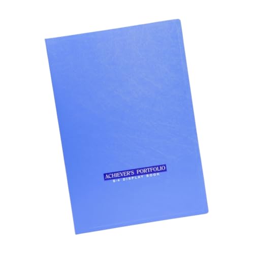 Image of Worldone Achiever Portfolio Display Book Folder for Documents with 20 Bound Fixed Top Loading Plastic Sleeves, Made in 1mm Virgin PP, for Offices, Size B4, Blue, Set of 1